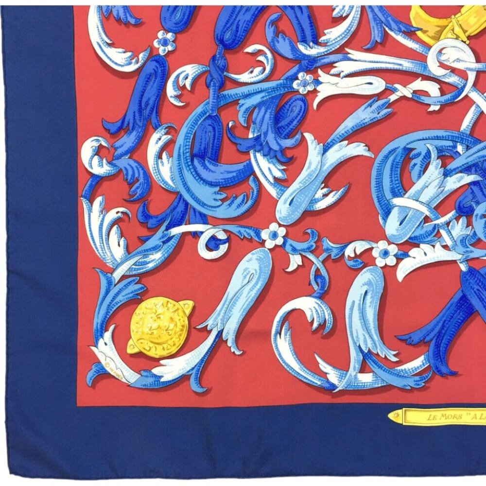 045182P (S2) Hermes Scarf Le Mors A La Conetable Carre 90 Multicolor Silk 100% - Picture 3 of 9
